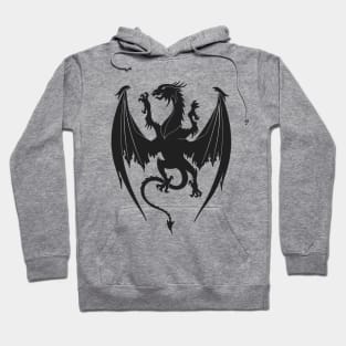 Silhouette heraldic dragon insignia Hoodie